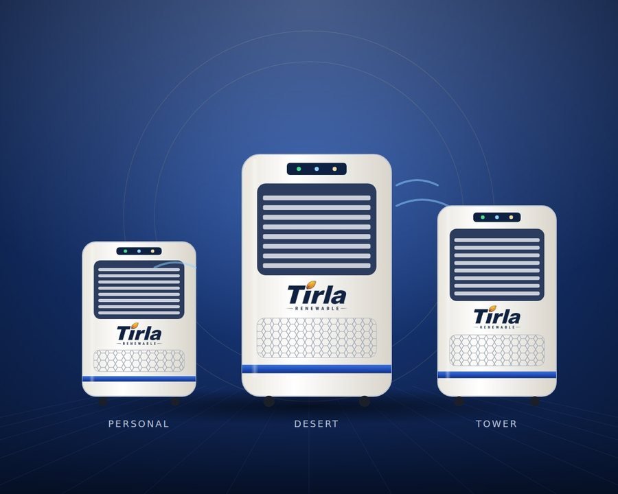Tirla EV air coolers in personal, desert and tower sizes